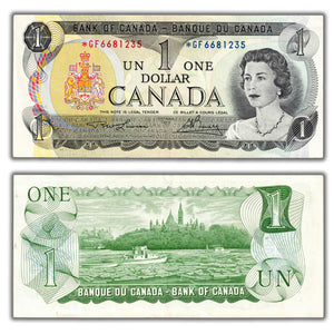 SOLD $1 1973 Bank of Canada Note *GF Replacement Prefix Bc-46aA - EF/AU