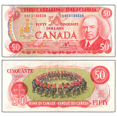$50 1975 Bank of Canada Note Lawson-Bouey EHF Prefix BC-51a-i - VF