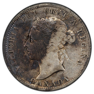 SOLD Canada 1900 25 Cents Quarter Silver Coin - VG/F