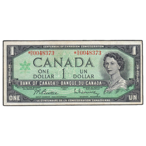 SOLD $1 1967 Bank of Canada Note *N/O Replacement Prefix BC-45bA - VF