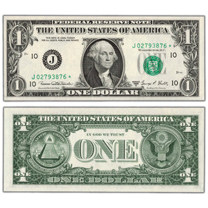 SOLD United States 1969 $1 Kansas City Star Federal Reserve Note - AU-58