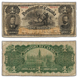 SOLD $1 1898 Dominion of Canada Note Courtney ONEs Inward Series D DC-13a - VG