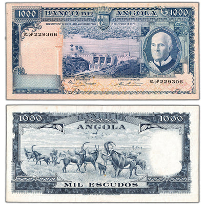 Angola 1970 1000 Escudos Note P #98 - VF/EF