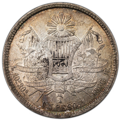 SOLD Guatemala 1866 Peso Silver Coin KM #186 - Cleaned