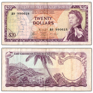 SOLD East Caribbean States ND (1965) $20 Twenty Dollars Note P #15g - Circulated