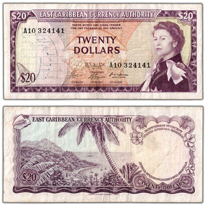 SOLD East Caribbean States ND (1965) $20 Twenty Dollars Note P #15g - Circulated