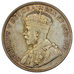 Canada 1920 Small 0 50 Cents Half Dollar Silver Coin - Very Fine