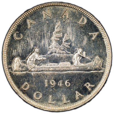 SOLD Canada 1946 $1 Silver Dollar Coin - AU-55