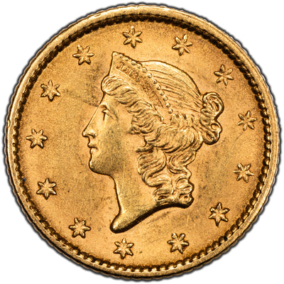 SOLD United States 1852 $1 One Dollar Gold Coin