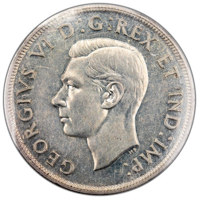 SOLD Canada 1947 Pointed 7 $1 Silver Dollar Coin - ICCS EF-40