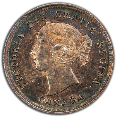 Canada 1891 5 Cents Silver Coin - AU-50