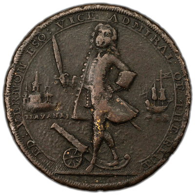 Great Britain Admiral Vernon 1739 Portobello AE Medal A-C Hav 1-B