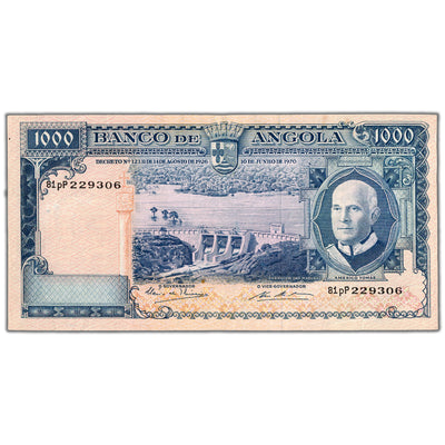 Angola 1970 1000 Escudos Note P #98 - VF/EF