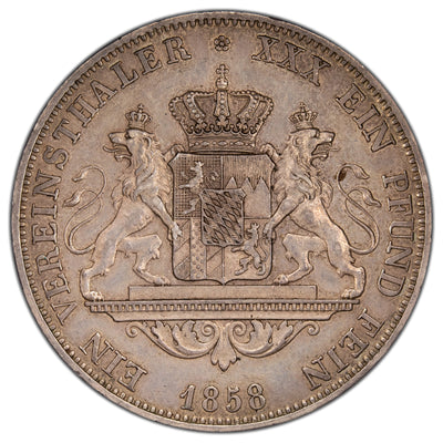 SOLD German States Bavaria 1858 Vereinsthaler Silver Coin