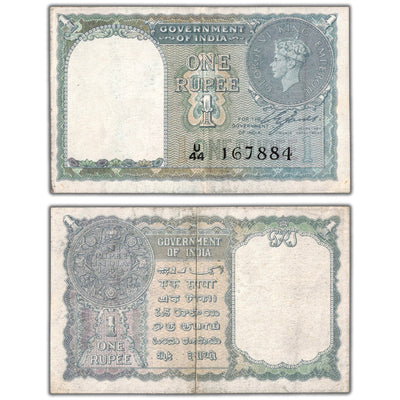 India 1940 1 One Rupee Note P #25a - EF