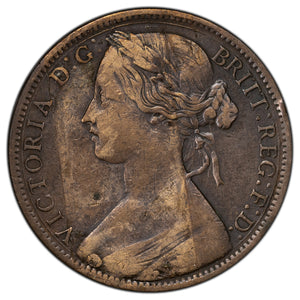 SOLD Great Britain 1864 Crosslet 4 One Penny Coin KM #749.2