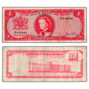 Trinidad & Tobago 1964 $1 One Dollar Note P #26a - Circulated