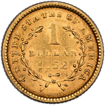 SOLD United States 1852 $1 One Dollar Gold Coin