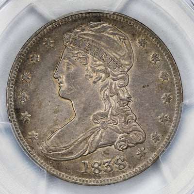SOLD United States 1838 50 Cents Capped Bust Half Dollar Silver Coin - PCGS AU-50