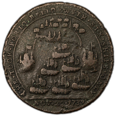 Great Britain Admiral Vernon 1739 Portobello AE Medal A-C Hav 1-B