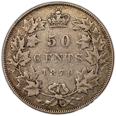 SOLD Canada 1870 LCW 50 Cents Half Dollar Silver Coin - Very Fine
