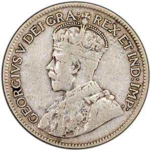 SOLD Canada 1927 25 Cents Quarter Silver Coin - F-12 (weak reverse)