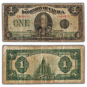 SOLD $1 1923 Dominion of Canada Note Campbell-Clark Black Seal Series E DC-25o