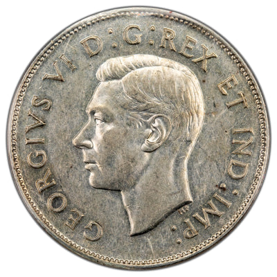 SOLD Canada 1947 Maple Leaf 50 Cents Half Dollar Silver Coin - ICCS EF-45
