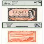 $50 1954 Bank of Canada Note Beattie-Rasminsky B/H Prefix BC-42b - Legacy Gem UNC-66 PPQ