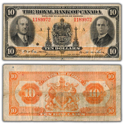 SOLD $10 1935 Royal Bank of Canada Chartered Note CH #630-18-04a