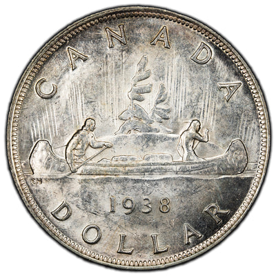 SOLD Canada 1938 $1 Silver Dollar Coin - AU-55