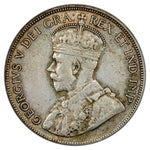 Canada 1929 50 Cents Half Dollar Silver Coin - Very Fine