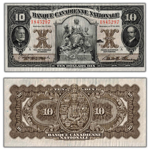 SOLD $10 1925 Banque Canadienne Nationale Canada Chartered Note CH #85-10-04 - VF