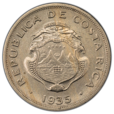 Costa Rica 1935 50 Centimos Coin KM #172