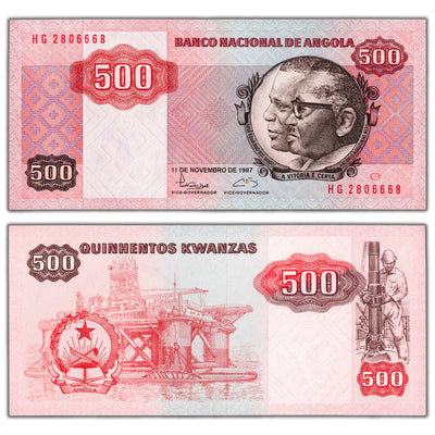 SOLD Angola 1987 500 Kwanzas Note P #120b - Choice UNC