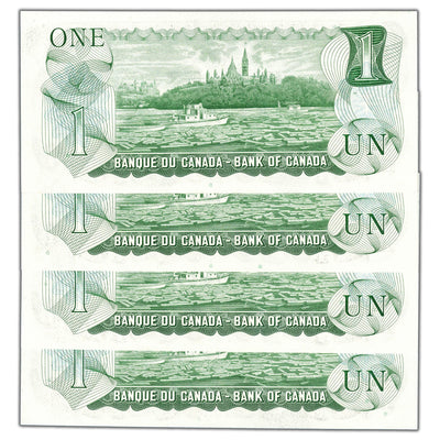 SOLD $1 1973 Bank of Canada Notes *MM Prefix BC-46aA - 4 Consecutive - Ch UNC