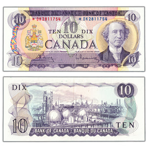 SOLD $10 1971 Bank of Canada Note *DK Replacement Prefix BC-49bA - AU
