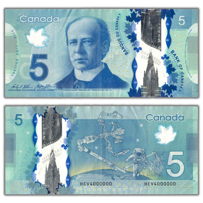 SOLD $5 2013 Bank of Canada Note Million Serial 4000000 BC-69c - Circulated