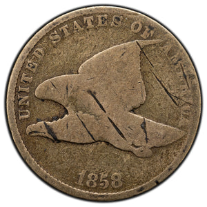 SOLD United States 1858 1 Cent Flying Eagle Penny Coin - Scratched