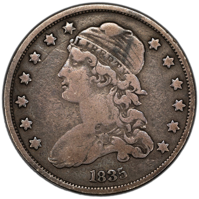 SOLD United States 1835 25 Cents Capped Bust Quarter Silver Coin