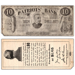 United States 1898-1900 $10 Patriots' Bank Advertising Note