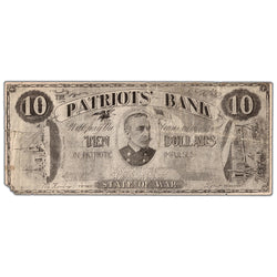 United States 1898-1900 $10 Patriots' Bank Advertising Note
