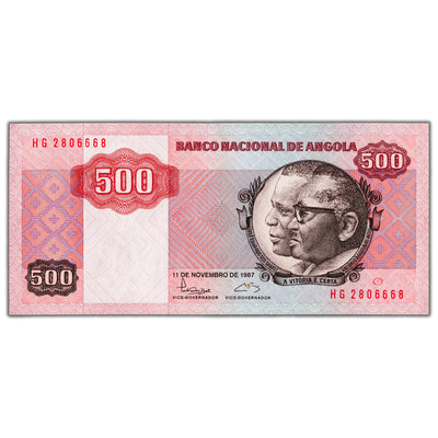 SOLD Angola 1987 500 Kwanzas Note P #120b - Choice UNC