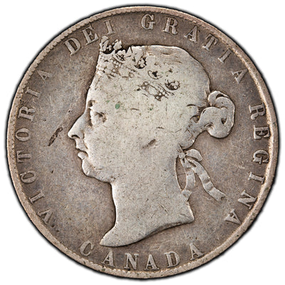 SOLD Canada 1892 Obv 3 50 Cents Half Dollar Silver Coin - VG