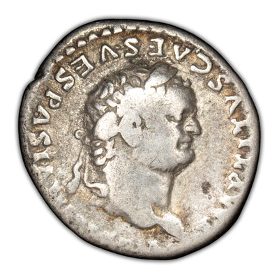SOLD Ancient Rome AD 79-81 Titus AR Denarius Coin RIC #124 3.25g