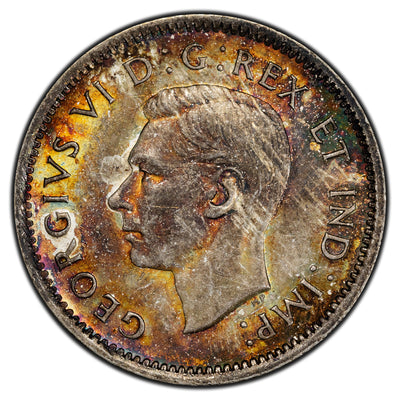 SOLD Canada 1941 10 Cents Dime Silver Coin - Choice UNC - Nice Toning!