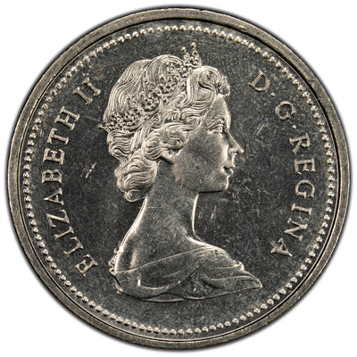 Canada  1975 $1 Dollar Coin - Error Obverse Struck Through