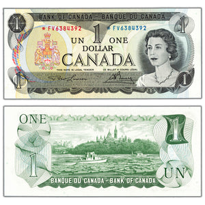 SOLD $1 1973 Bank of Canada Note *FV Replacement Prefix BC-46aA - UNC