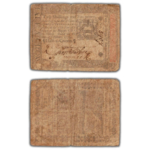 SOLD United States Pennsylvania 1773 Half-a-Crown 2s6d Colonial Note PA #188 - Low Grade Filler