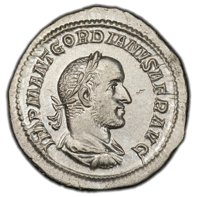 Ancient Rome Imperial AD 238 Gordian II AR Denarius BMC 19 RIC 1